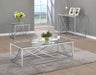 Coaster Lille Glass Top Square End Table Accents Chrome Default Title