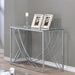 Coaster Lille Glass Top Rectangular Sofa Table Accents Chrome Default Title