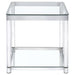 Coaster Anne End Table with Lower Shelf Chrome and Clear Default Title