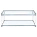 Coaster Anne Coffee Table with Lower Shelf Chrome and Clear Default Title