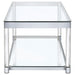 Coaster Anne Coffee Table with Lower Shelf Chrome and Clear Default Title