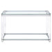 Coaster Anne Sofa Table with Lower Shelf Chrome and Clear Default Title