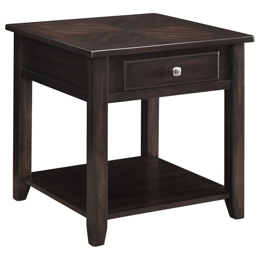 Coaster Bradford Square 1-shelf End Table Walnut Default Title