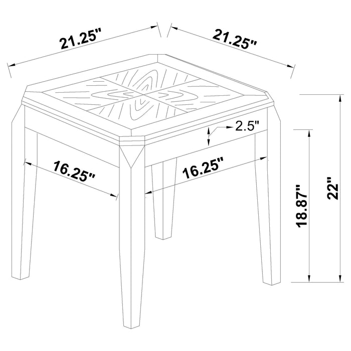 Coaster Baylor Square End Table Walnut Default Title