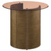 Coaster Morena Round End Table with Tawny Tempered Glass Top Brushed Bronze Default Title