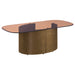 Coaster Morena Rectangular Coffee Table with Tawny Tempered Glass Top Brushed Bronze Default Title