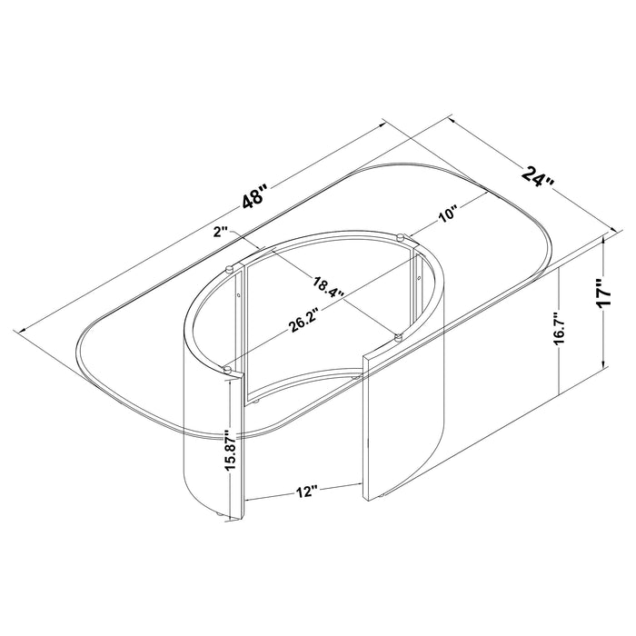 Coaster Morena Rectangular Coffee Table with Tawny Tempered Glass Top Brushed Bronze Default Title