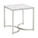 Coaster Leona Faux Marble Square End Table White and Satin Nickel Default Title