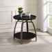 Coaster Dacre Round End Table Dark Grey and Black Nickel Default Title