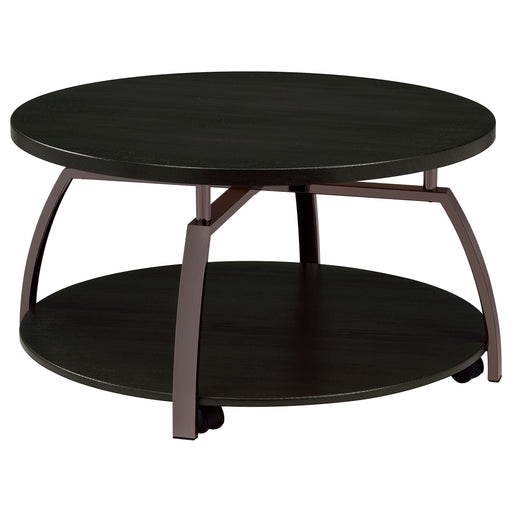 Coaster Dacre Round Coffee Table Dark Grey and Black Nickel Default Title