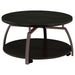 Coaster Dacre Round Coffee Table Dark Grey and Black Nickel Default Title