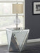 Coaster Amore Square End Table with Triangle Detailing Silver and Clear Mirror Default Title