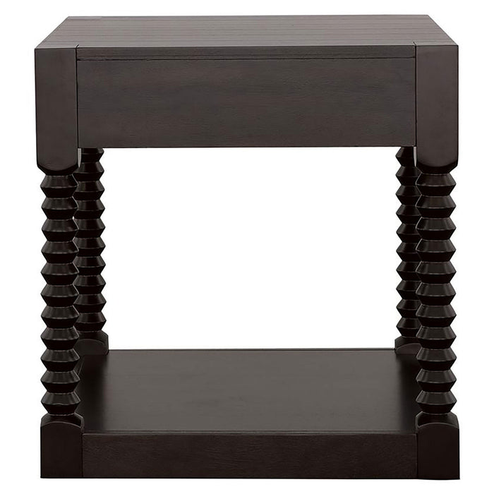 Coaster Meredith 1-drawer End Table Coffee Bean Default Title