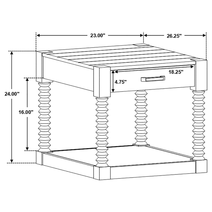 Coaster Meredith 1-drawer End Table Coffee Bean Default Title