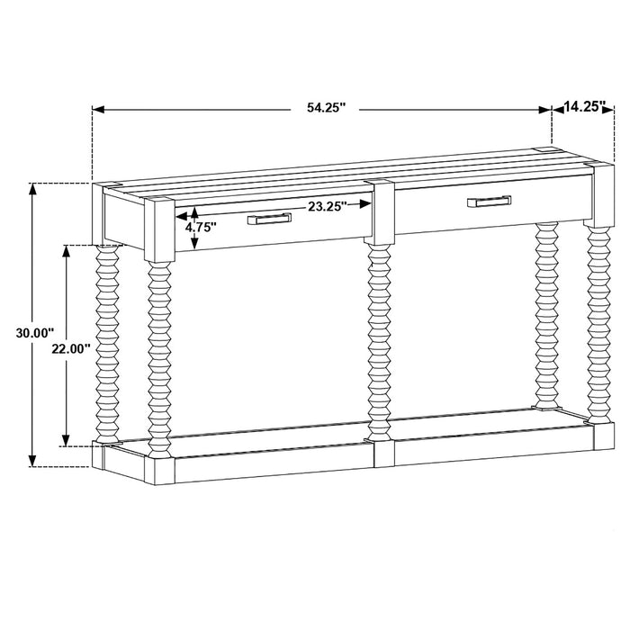 Coaster Meredith 2-drawer Sofa Table Coffee Bean Default Title