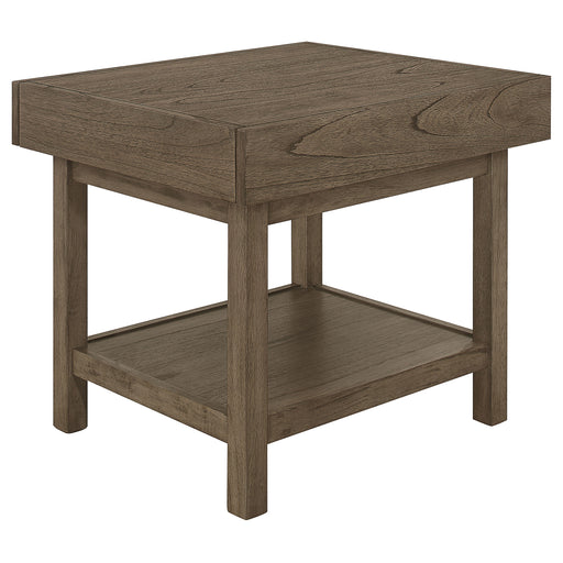 Owen 1-drawer Rectangular Side End Table Wheat Brown