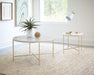 Coaster Ellison Round X-cross End Table White and Gold Default Title