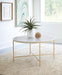 Coaster Ellison Round X-cross Coffee Table White and Gold Default Title