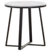 Coaster Hugo Metal Base Round End Table White and Matte Black Default Title