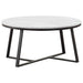 Coaster Hugo Round Coffee Table White and Matte Black Default Title