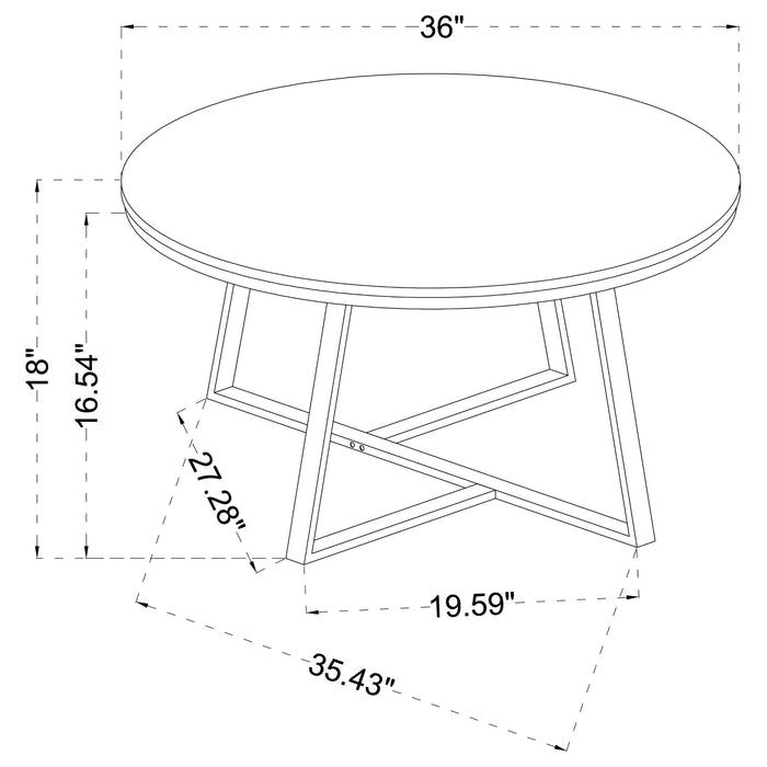 Coaster Hugo Round Coffee Table White and Matte Black Default Title