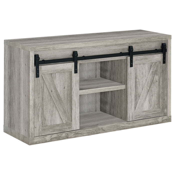 Brockton 48-inch 3-shelf Sliding Doors TV Console Grey Driftwood