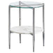 Coaster Cadee Round Glass Top End Table Clear and Chrome Default Title