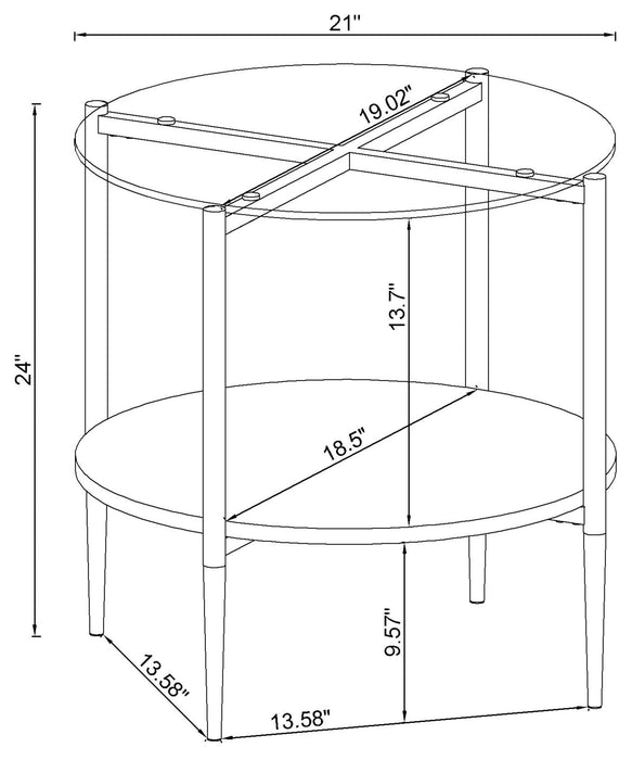 Coaster Cadee Round Glass Top End Table Clear and Chrome Default Title