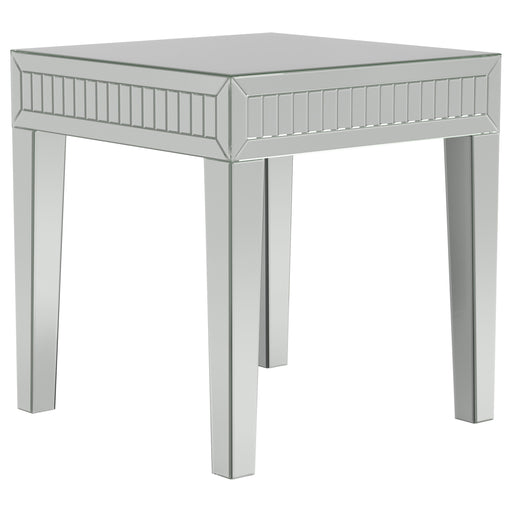 Whitfield Square Mirrored End Side Table Silver