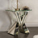 Coaster Taffeta V-shaped End Table with Glass Top Silver Default Title