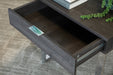 Coaster Aldine Square 1-drawer End Table Dark Charcoal and Chrome Default Title