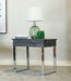 Coaster Aldine Square 1-drawer End Table Dark Charcoal and Chrome Default Title