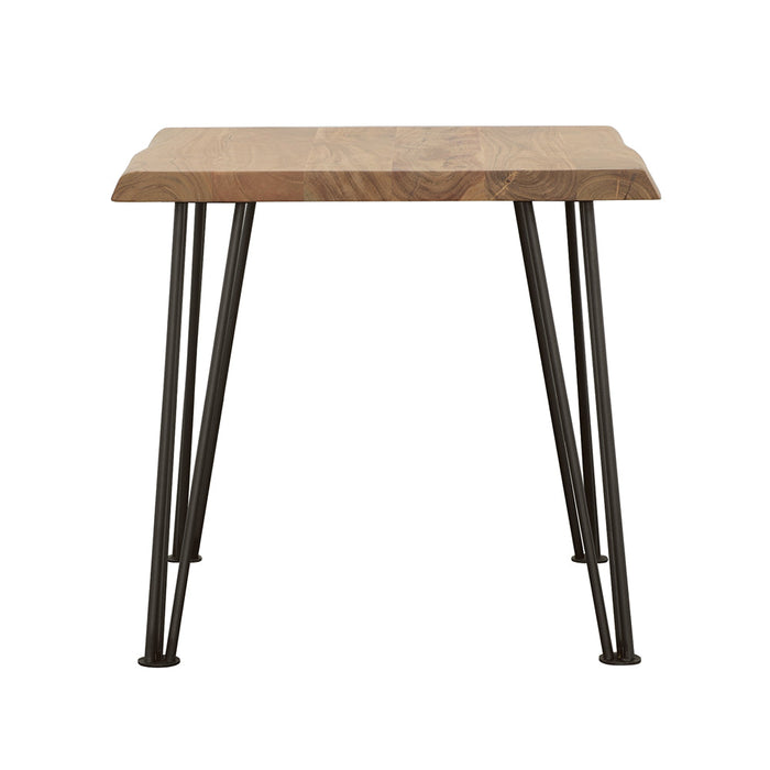 Coaster Zander End Table with Hairpin Leg Natural and Matte Black Default Title