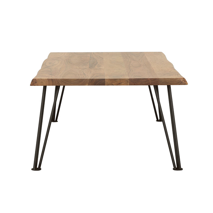 Coaster Zander Coffee Table with Hairpin Leg Natural and Matte Black Default Title