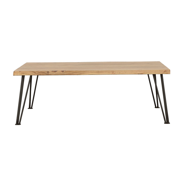 Coaster Zander Coffee Table with Hairpin Leg Natural and Matte Black Default Title