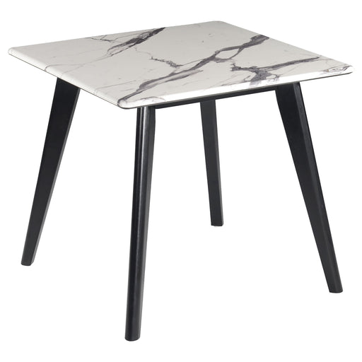 Bayhill Square Faux Marble Top End Table Black and White