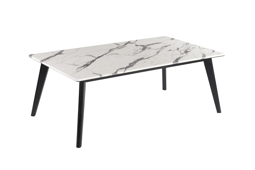 Bayhill Rectangle Faux Marble Top Coffee Table Black and White