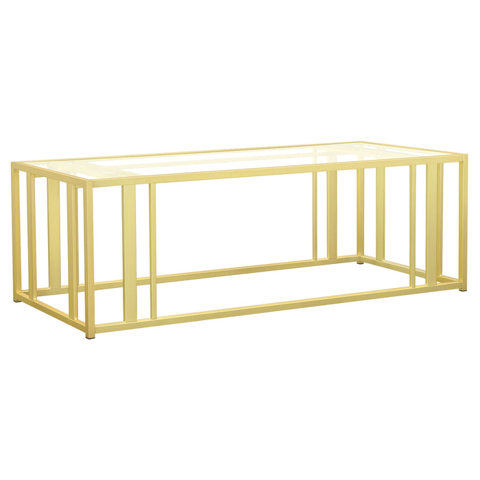 Coaster Adri Metal Frame Coffee Table Matte Brass Default Title