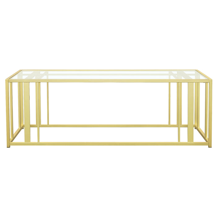 Coaster Adri Metal Frame Coffee Table Matte Brass Default Title