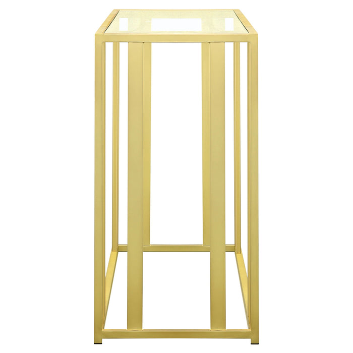 Coaster Adri Metal Frame Sofa Table Matte Brass Default Title