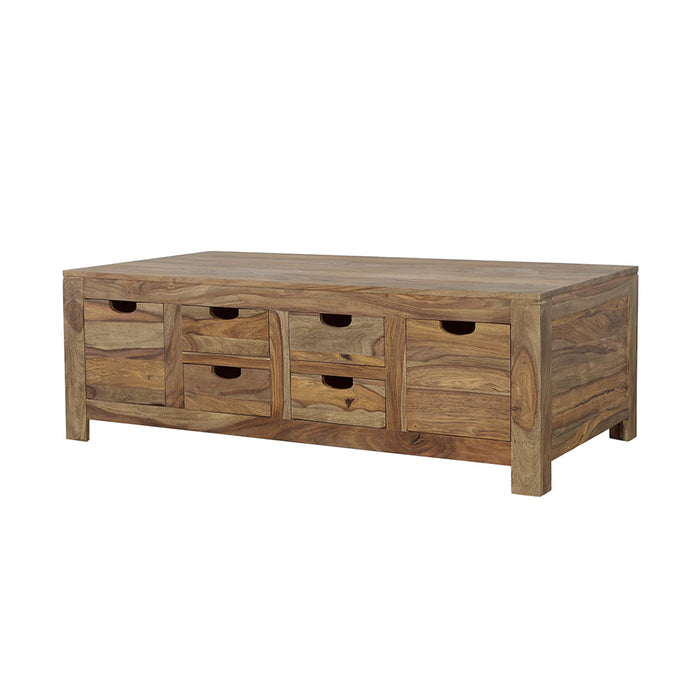 Coaster Esther 6-drawer Storage Coffee Table Natural Sheesham Default Title