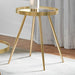 Coaster Kaelyn Round Mirror Top End Table Gold Default Title