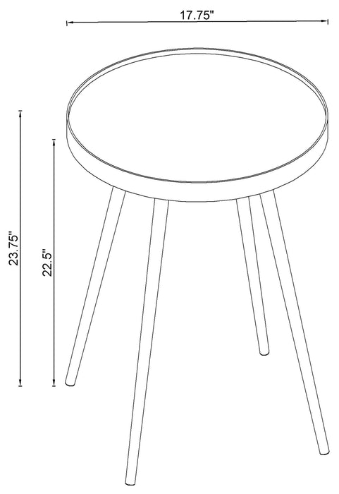 Coaster Kaelyn Round Mirror Top End Table Gold Default Title