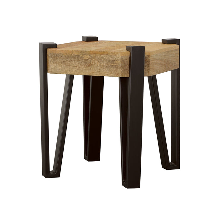 Coaster Winston Wooden Square Top End Table Natural and Matte Black Default Title