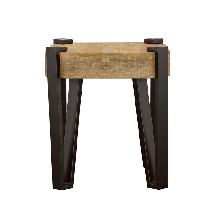 Coaster Winston Wooden Square Top End Table Natural and Matte Black Default Title