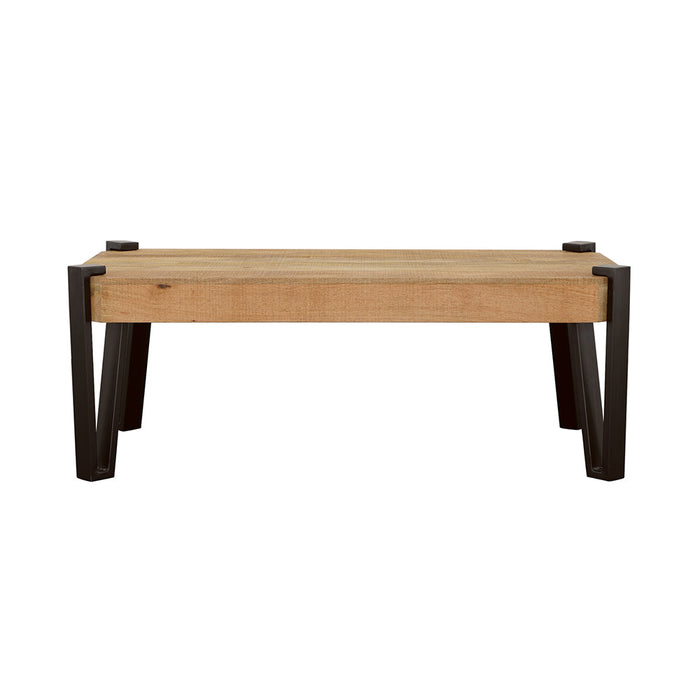 Coaster Winston Wooden Rectangular Top Coffee Table Natural and Matte Black