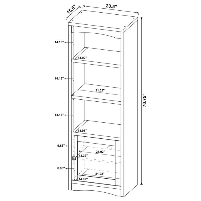 Laughlin 3-shelf Engineered Wood Media Tower Dark Pine