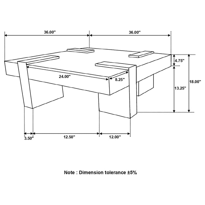 Coaster Samira Wooden Square Coffee Table Natural Sheesham Default Title