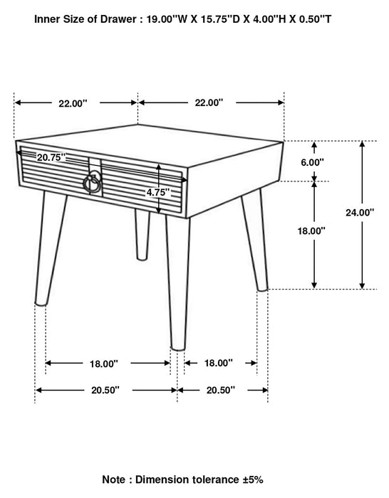 Coaster Zabel Square 1-drawer End Table Natural Default Title