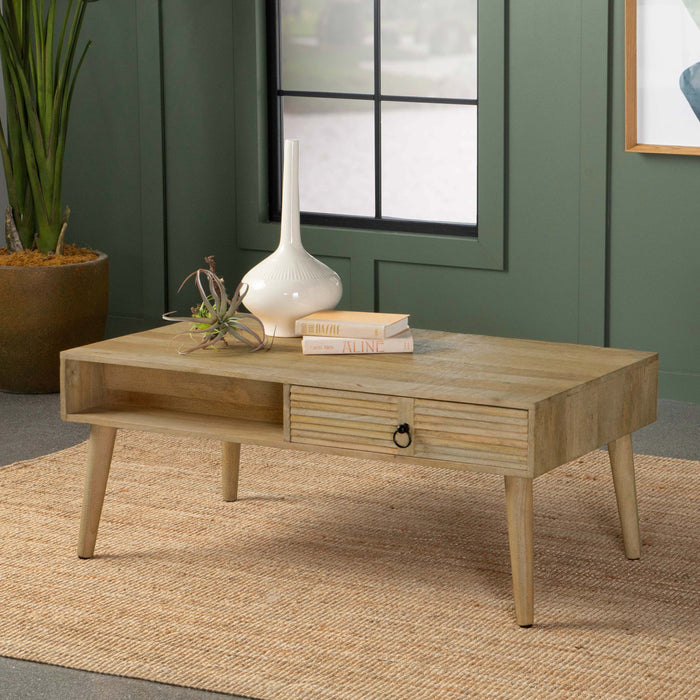 Coaster Zabel Rectangular 1-drawer Coffee Table Natural Default Title